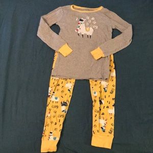 Gymboree boys Llama Christmas pajamas Sz 7
